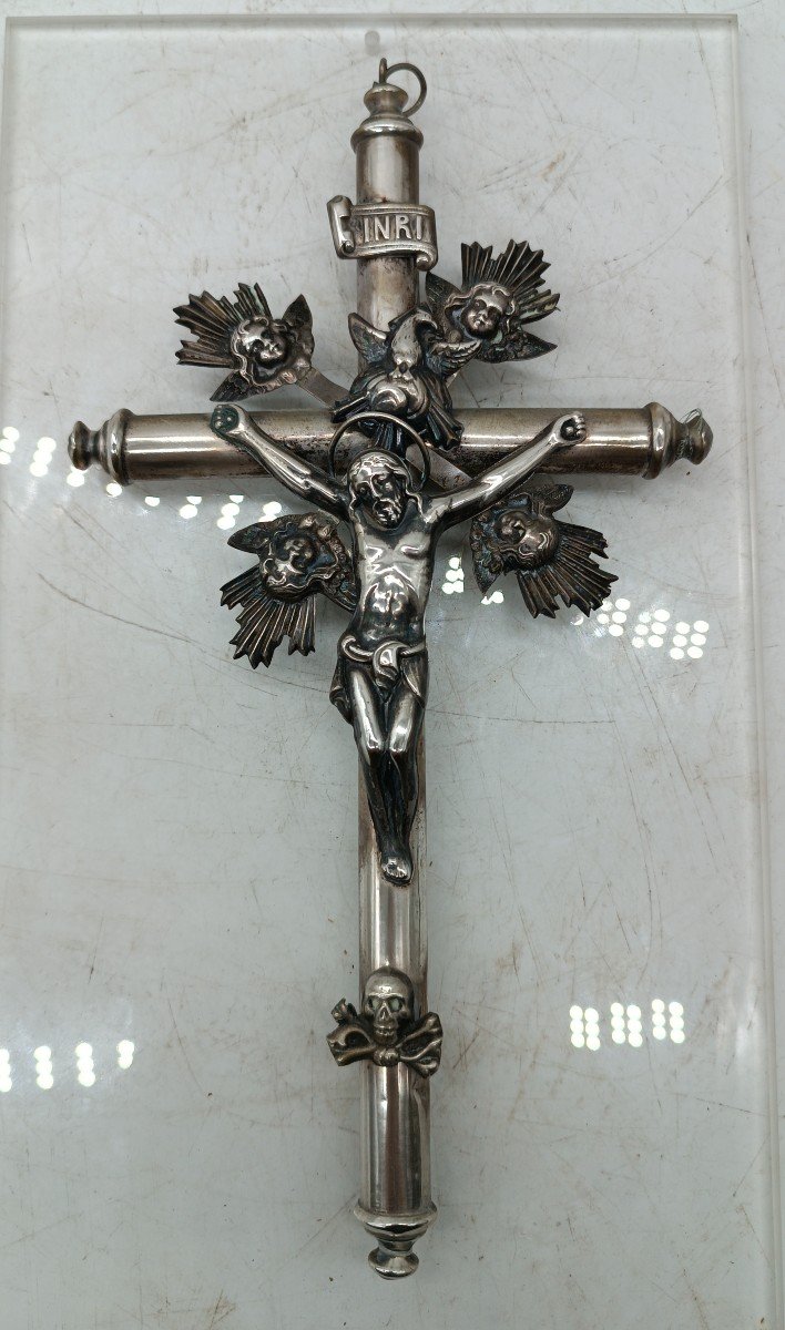 Cristo con croce -  argento XIX secolo italia-photo-2