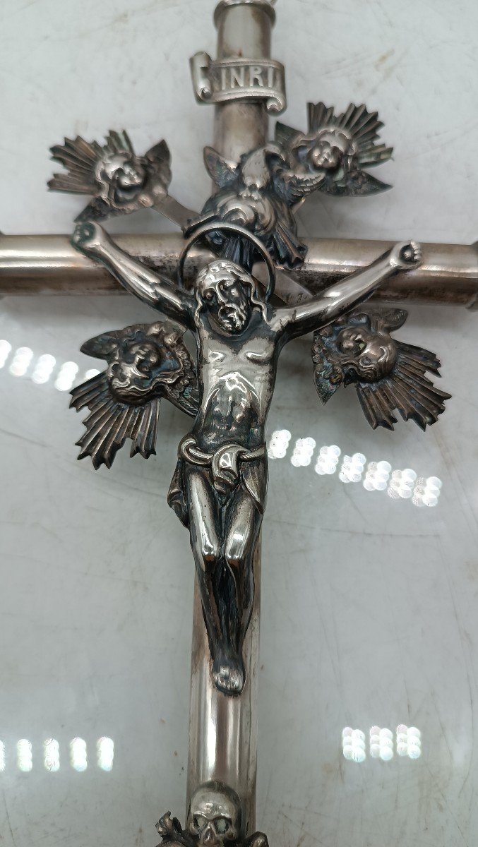 Cristo con croce -  argento XIX secolo italia-photo-3