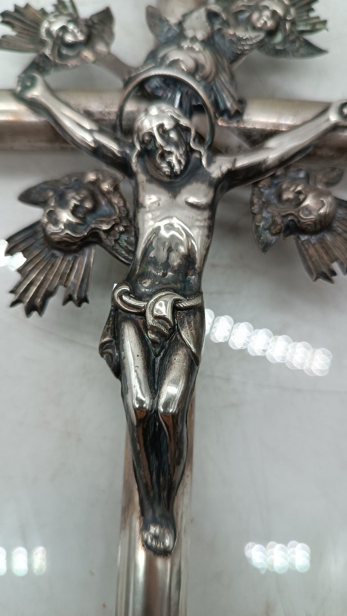 Cristo con croce -  argento XIX secolo italia-photo-4