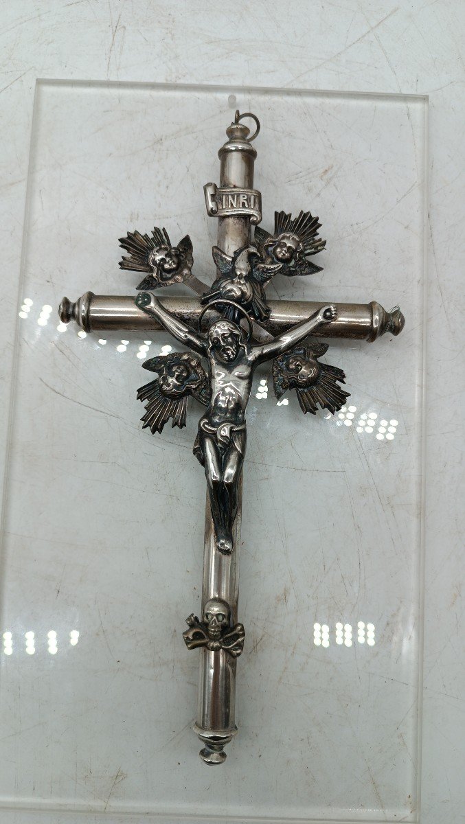 Cristo con croce -  argento XIX secolo italia-photo-4