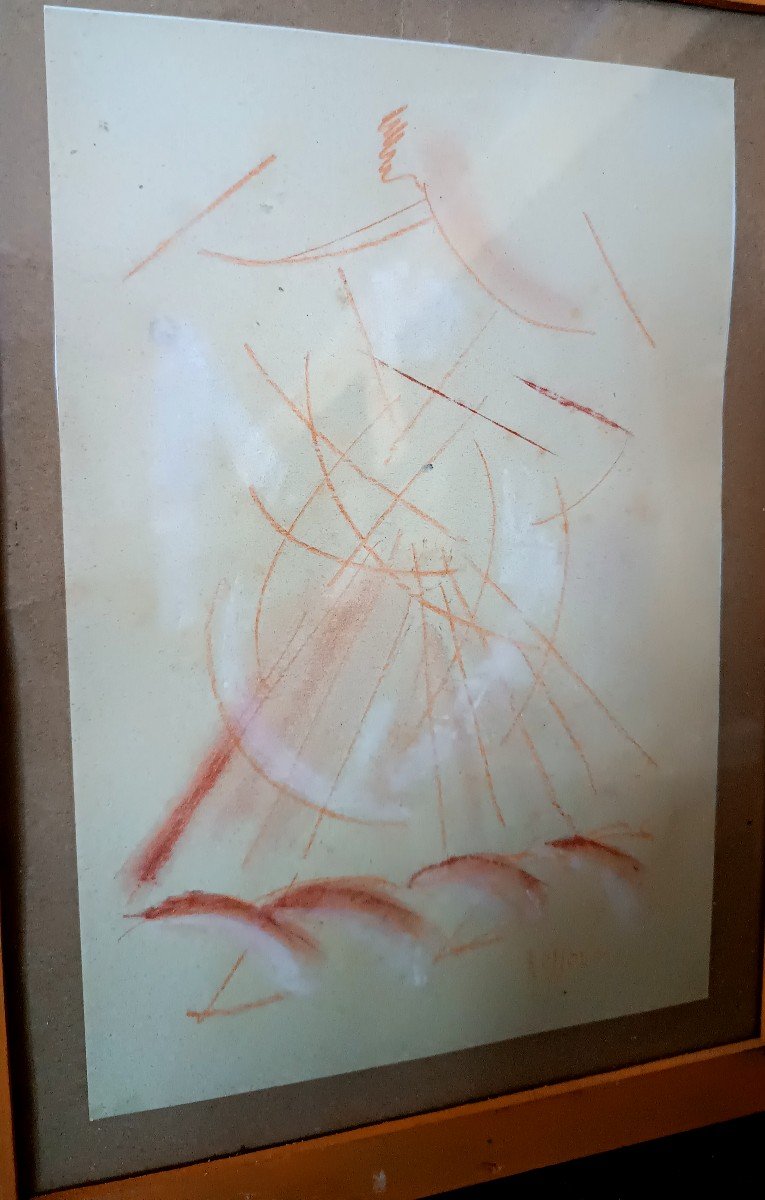 disegno a matita tecnica mista su carta periodo futurista , futurismo , firmato-photo-1