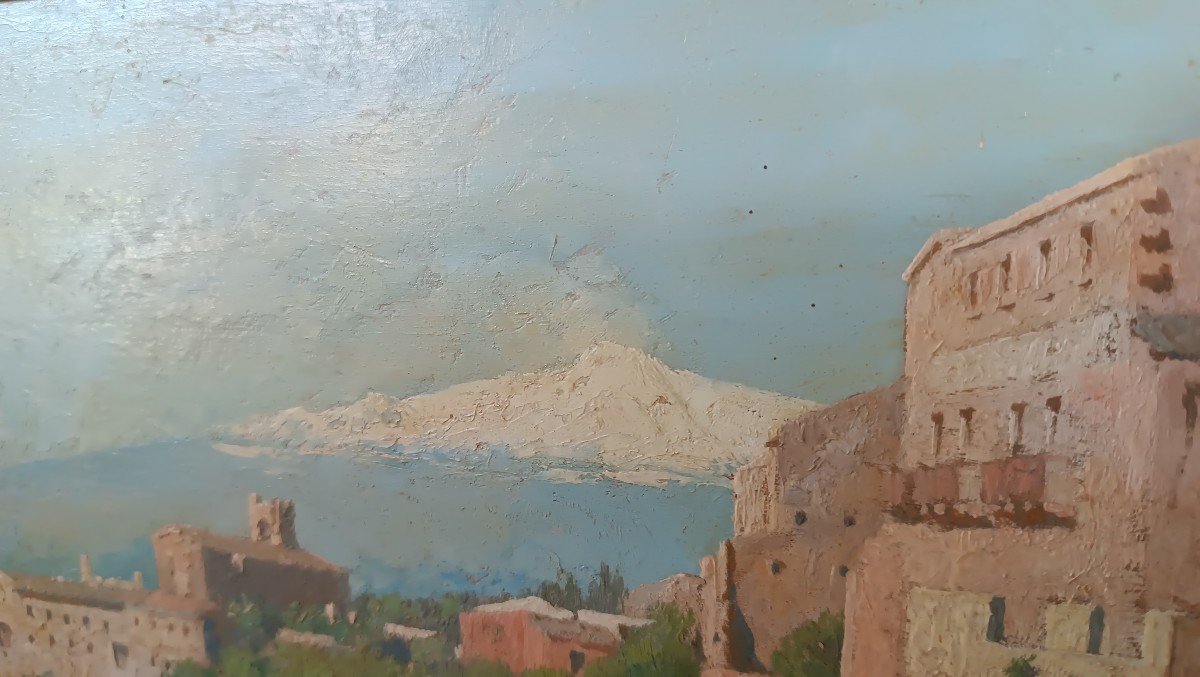 Dipinto olio su tavola - sicilia -etna- Mario Mirabella (Palermo 1870-1931 )-photo-6