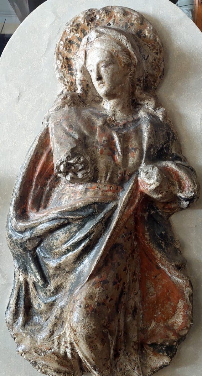 Madonna in cartapesta e stucco XVIII secolo ITALIA-photo-2