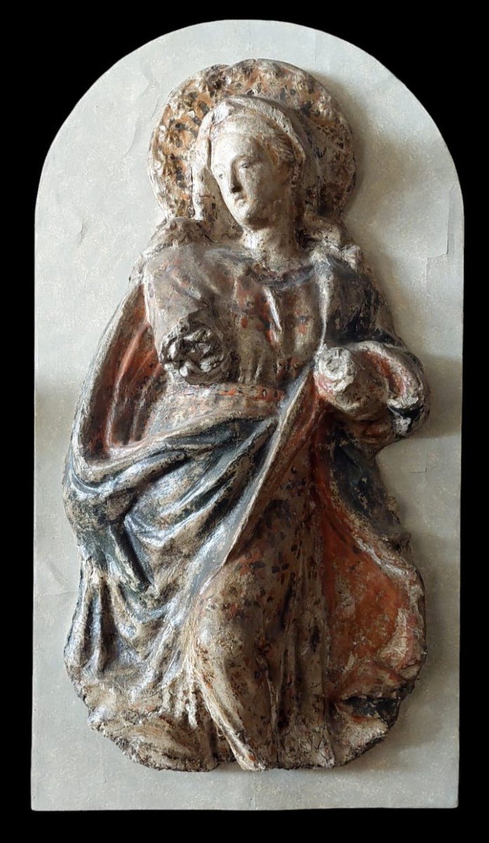 Madonna in cartapesta e stucco XVIII secolo ITALIA