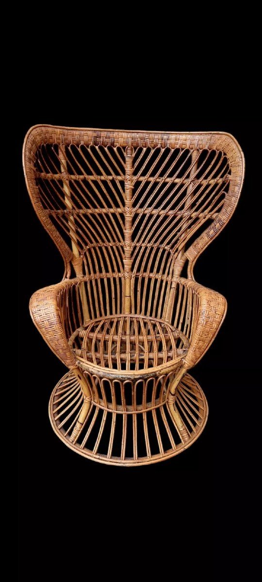 poltrona rattan lio carminati e gio' ponti anni 50