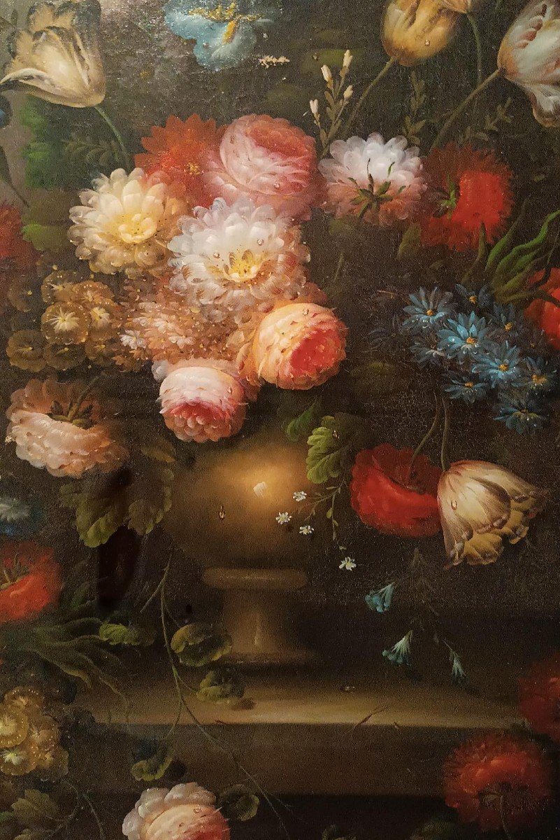 Grande dipinto - olio su tela -vaso con fiori -firmato Z.COWEN-photo-1