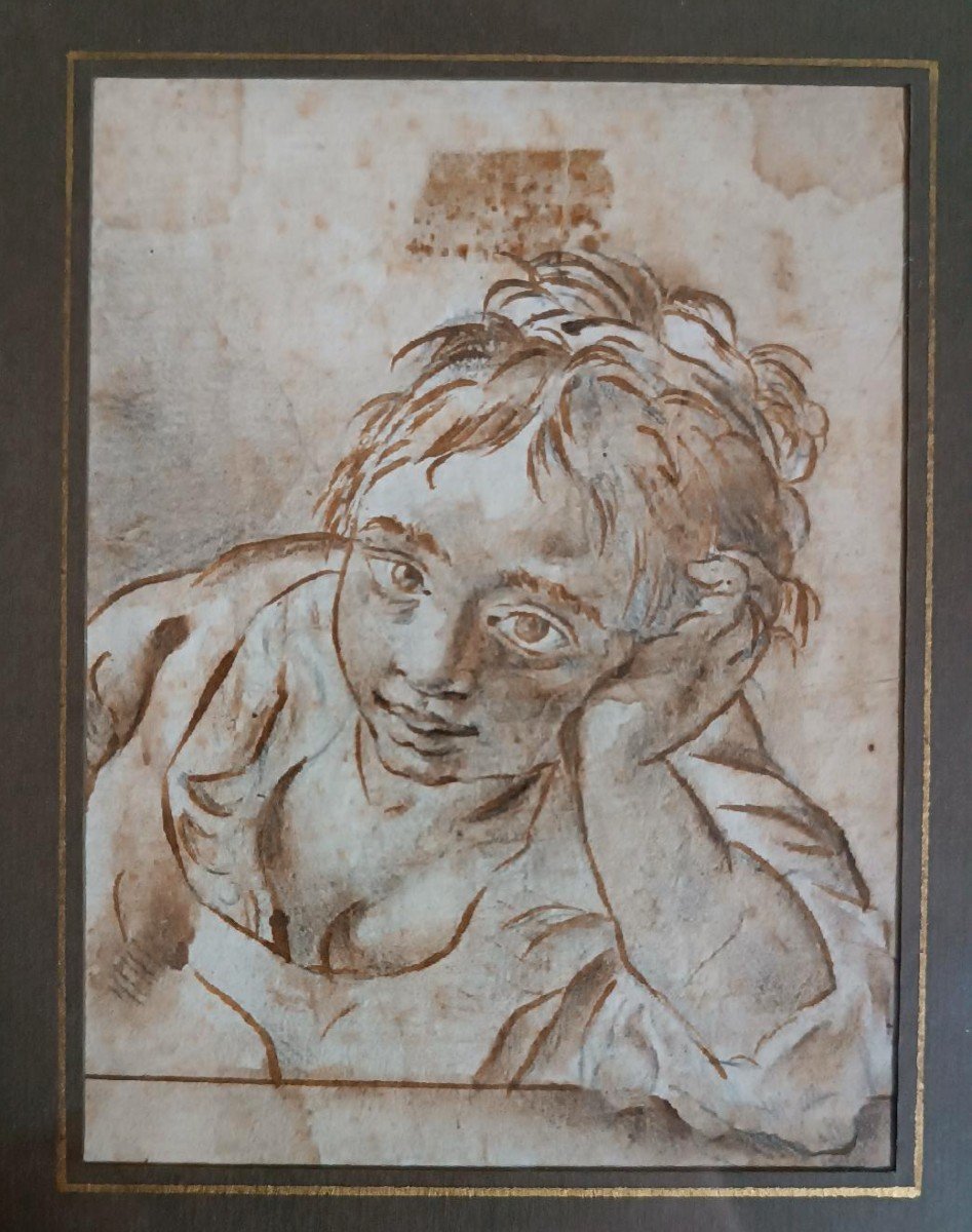 disegno a inchiostro Scuola italiana del XVII secolo-photo-4