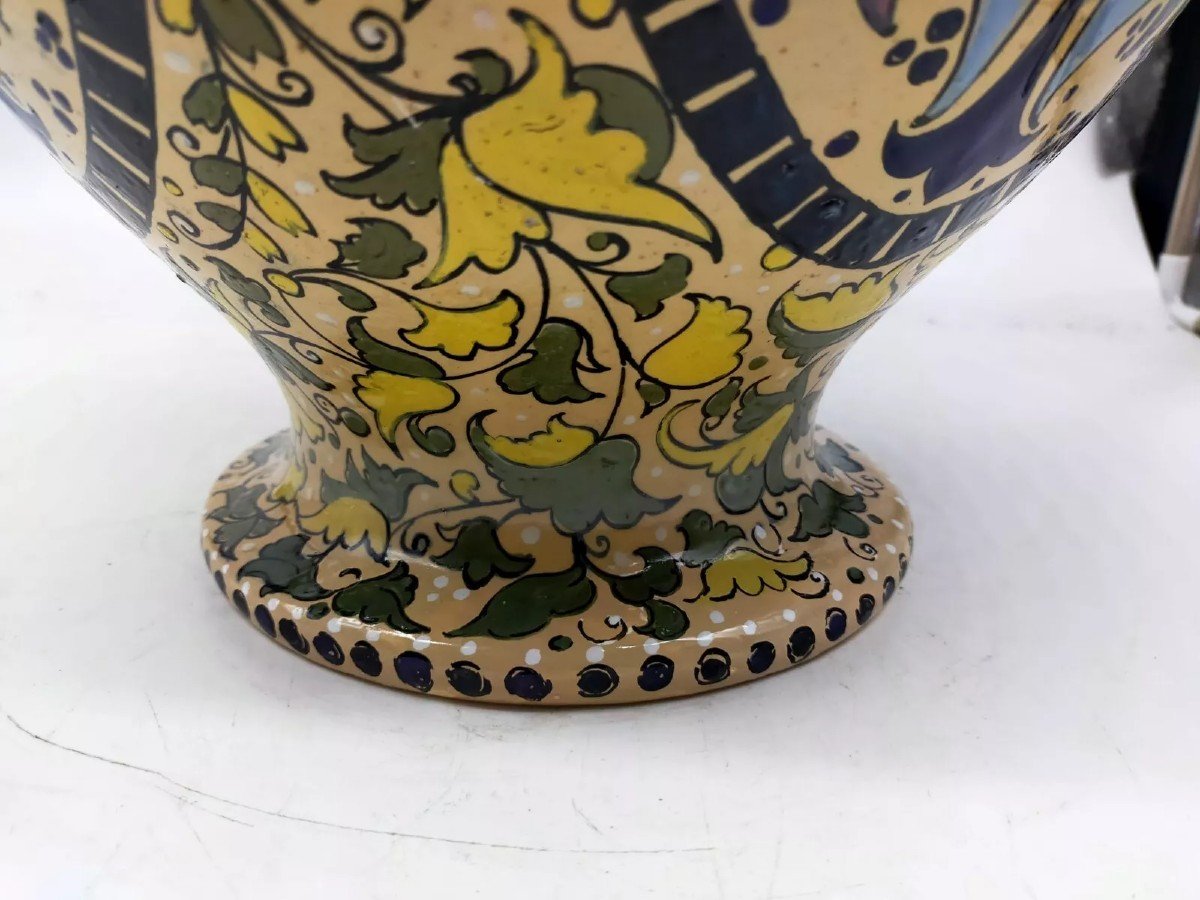 Grande vaso in maiolica liberty-photo-3