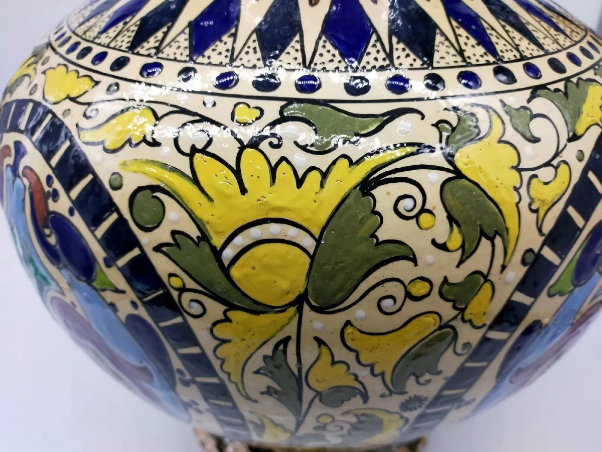 Grande vaso in maiolica liberty-photo-4