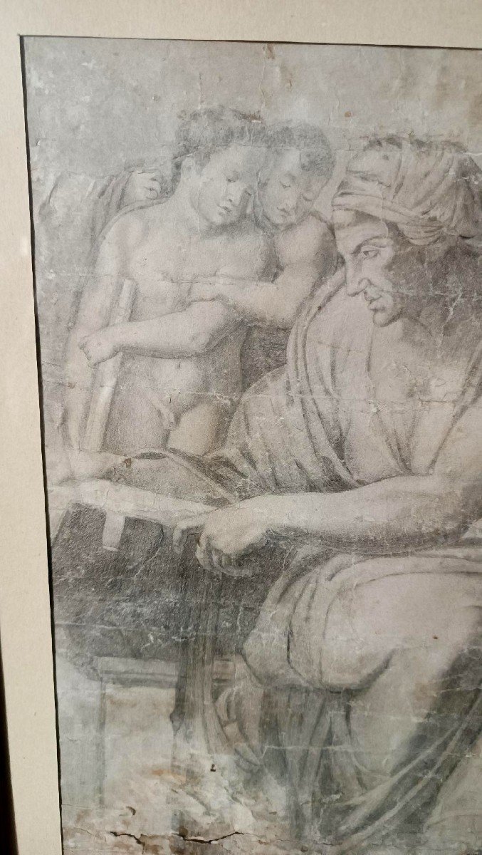 DISEGNO A MATITA ANTICO XVIII SECOLO-photo-4