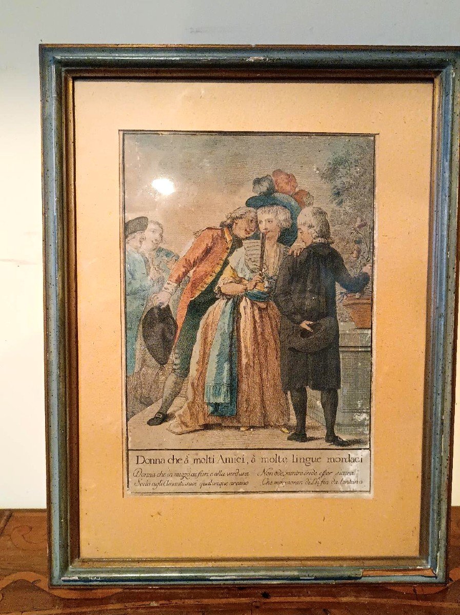 incisione antica  1786 Carlo Lasinio serie proverbi toscani