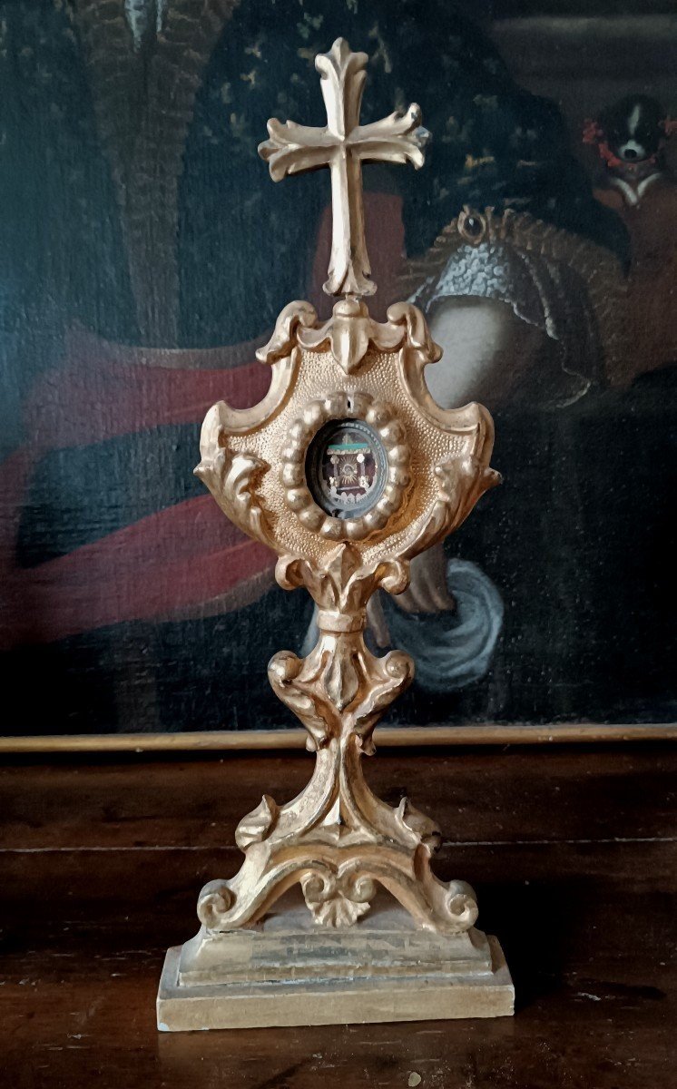 Reliquiario in legno dorato XVIII secolo -   reliquia Santa Lucia