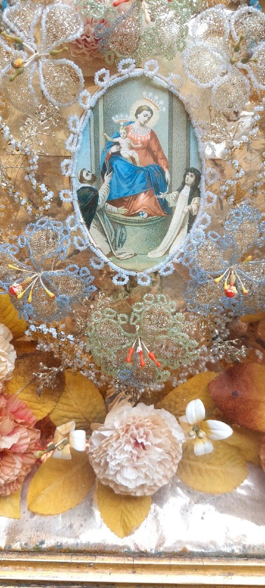  Teca  devozionale Madonna del Rosario XIX SECOLO-photo-3