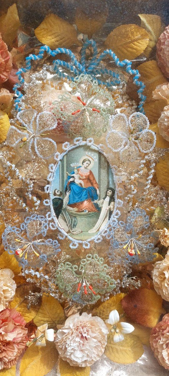  Teca  devozionale Madonna del Rosario XIX SECOLO-photo-3