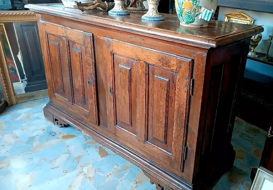 Grande credenza antica in noce italia settentrionale XVII secolo-photo-2