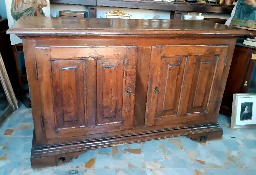 Grande credenza antica in noce italia settentrionale XVII secolo-photo-7