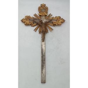 Cristo con croce legno dorato e laccato XVIII secolo