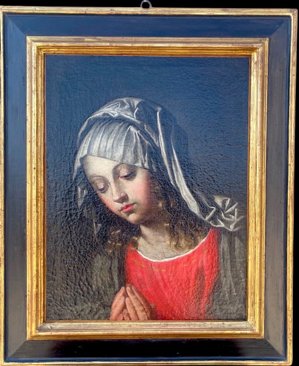 Dipinto olio su tela raffigurante la Madonna.Ambito di Giovan Battista Salvi 