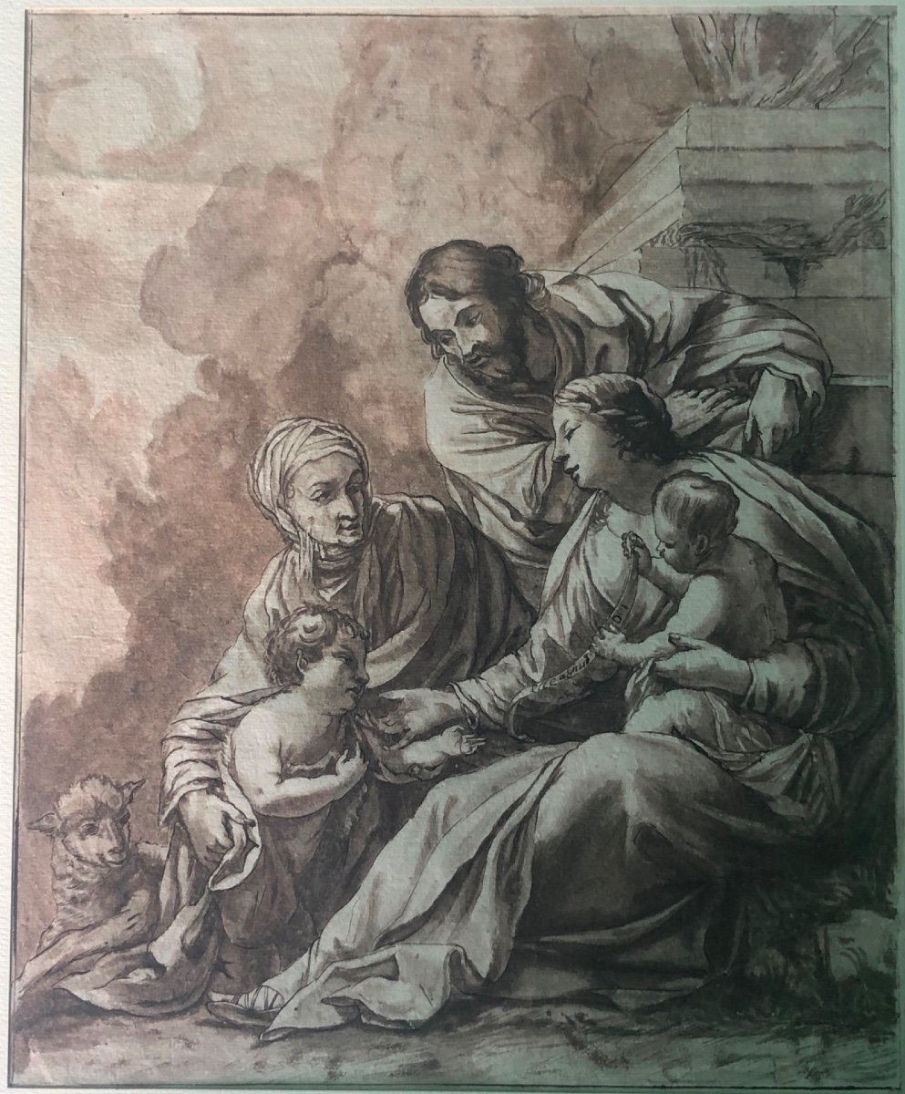 Disegno a inchiostro raffigurante Sacra Famiglia -photo-2