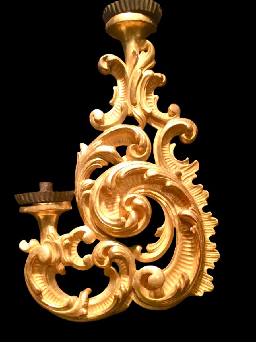 Coppia di fregi - appliques in legno intagliato e  dorato