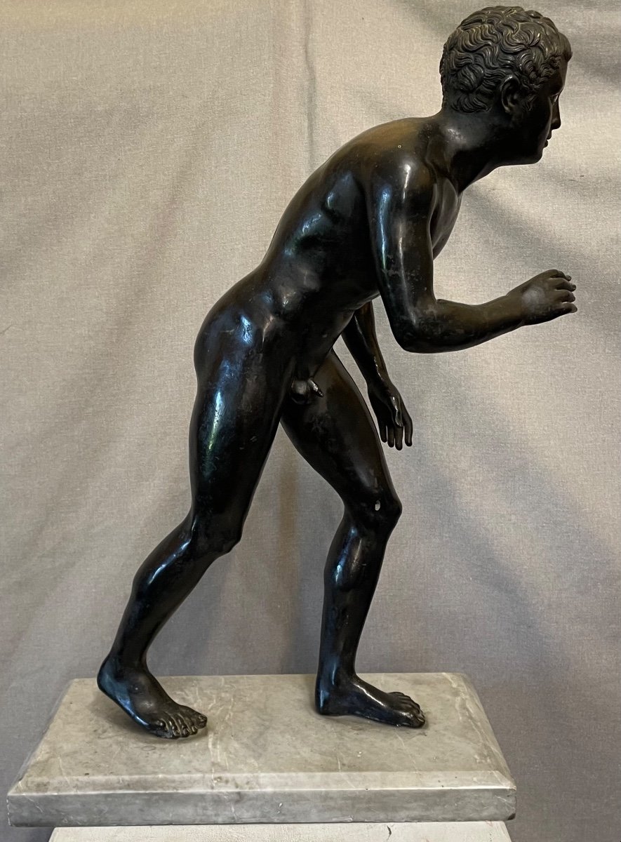 Scultura in bronzo del famoso corridore XIX secolo-photo-3