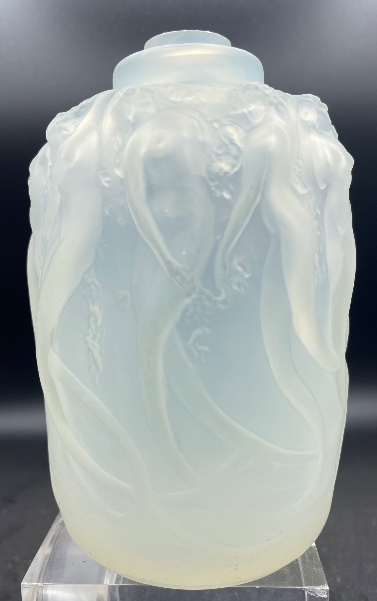 Porta profumo in vetro opalino di R.Lalique XX secolo-photo-3