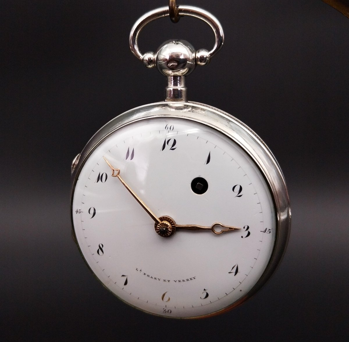 Orologio da tasca a verga in argento,  firmato "Frary et Verrey", 1840-photo-2