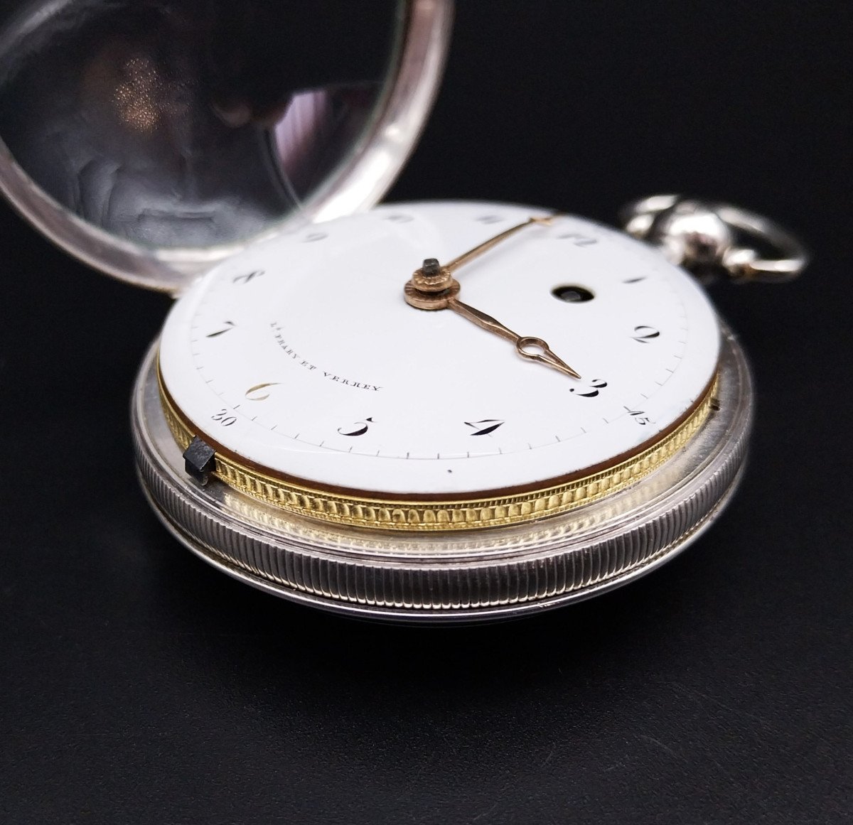 Orologio da tasca a verga in argento,  firmato "Frary et Verrey", 1840-photo-4