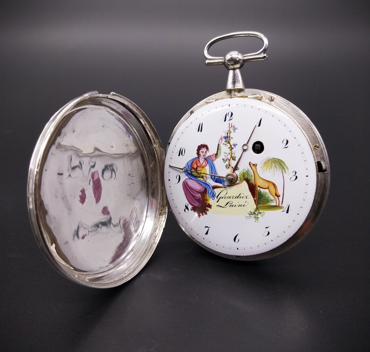 Orologio da tasca con scappamento a verga e quadrante dipinto, Fine 700-photo-4