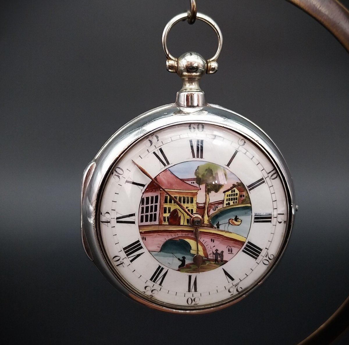 Orologio inglese con scappamento a verga  e quadrante dipinto, 1812-photo-2