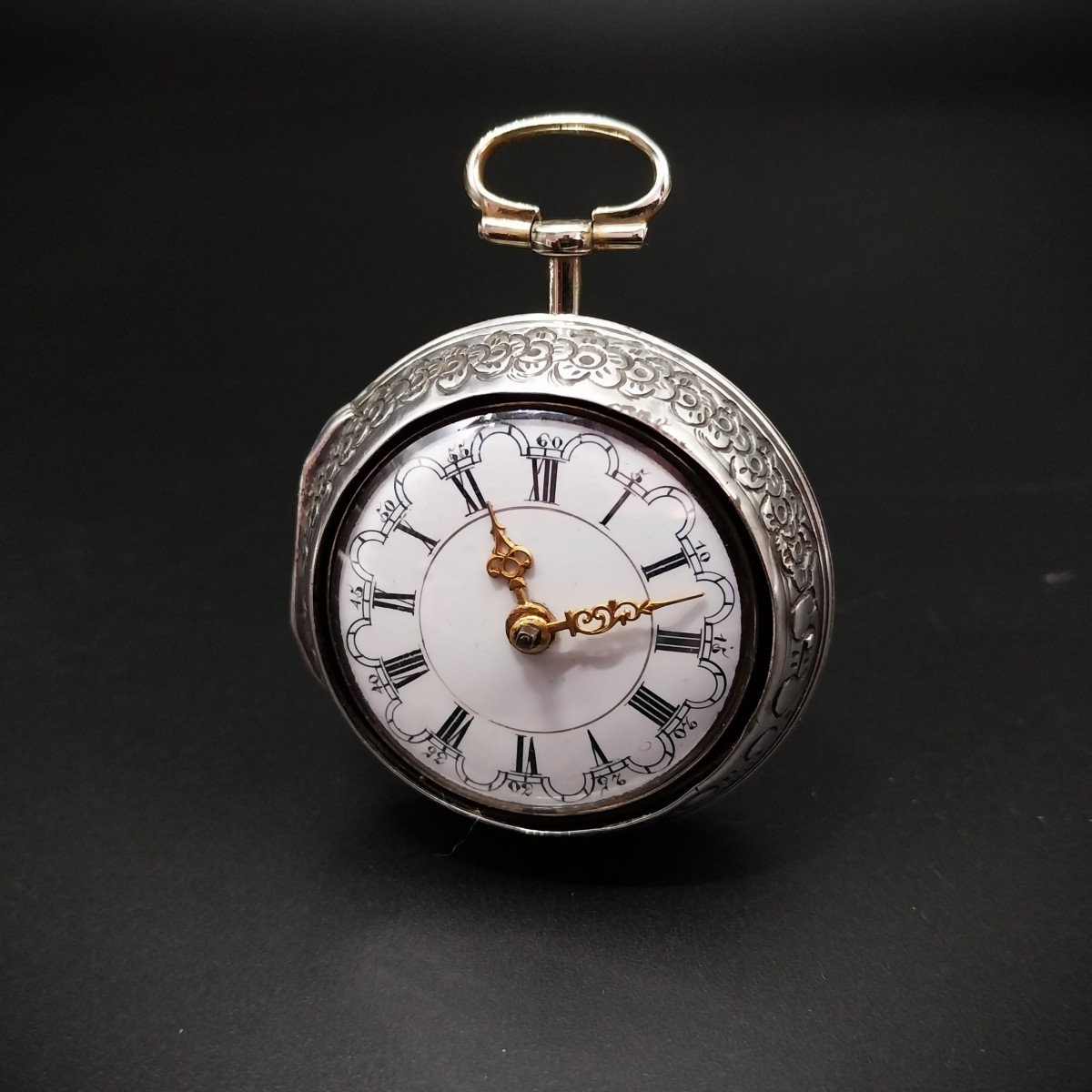 Orologio da tasca inglese Repoussé con scappamento a verga, 1766-photo-2