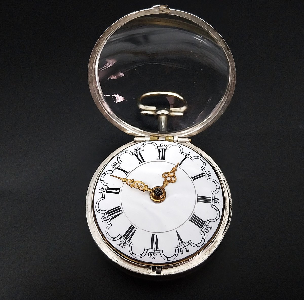 Orologio da tasca inglese Repoussé con scappamento a verga, 1766-photo-5