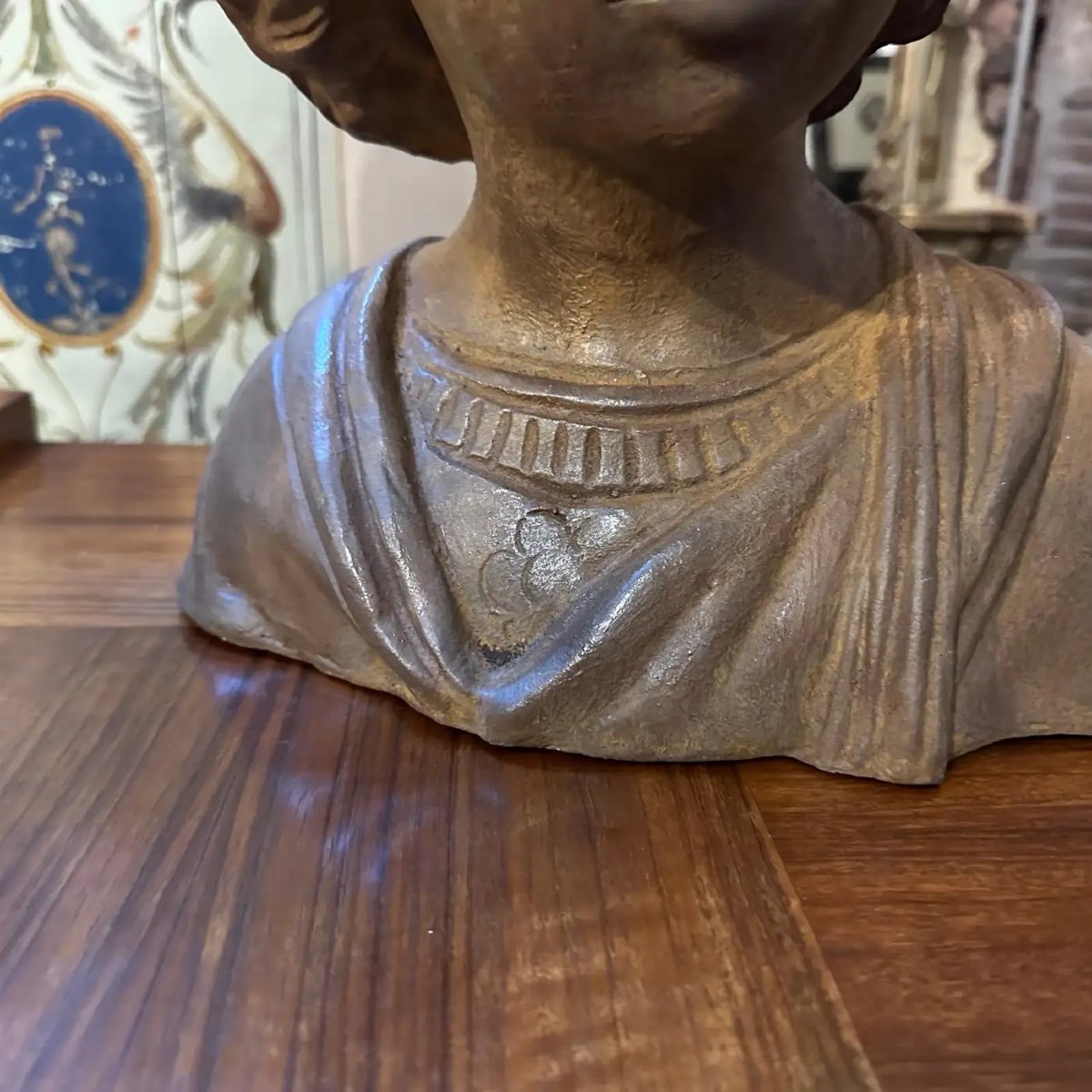 Anni '30 Busto siciliano in terracotta artigianale di una giovane ragazza-photo-6