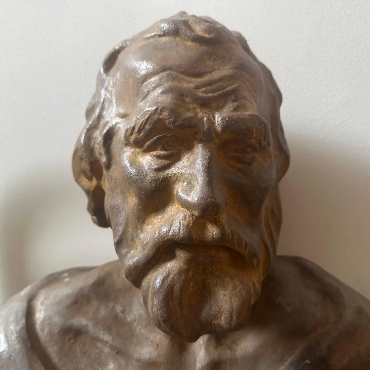 Busto siciliano in terracotta del 1930 del filosofo Seneca -photo-3