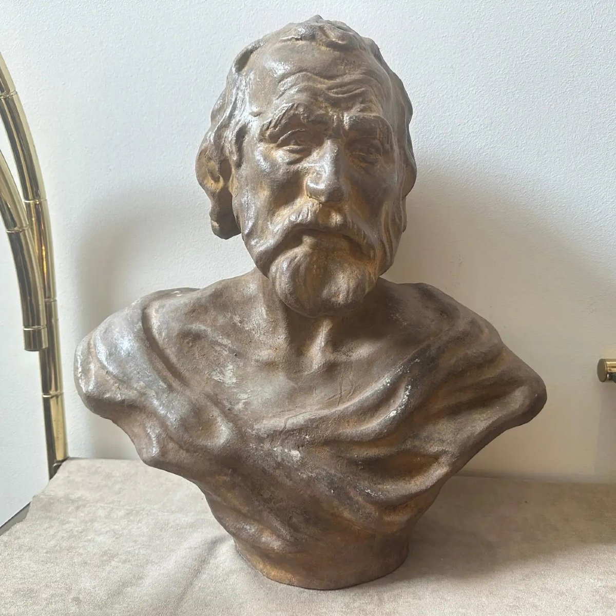 Busto siciliano in terracotta del 1930 del filosofo Seneca -photo-4