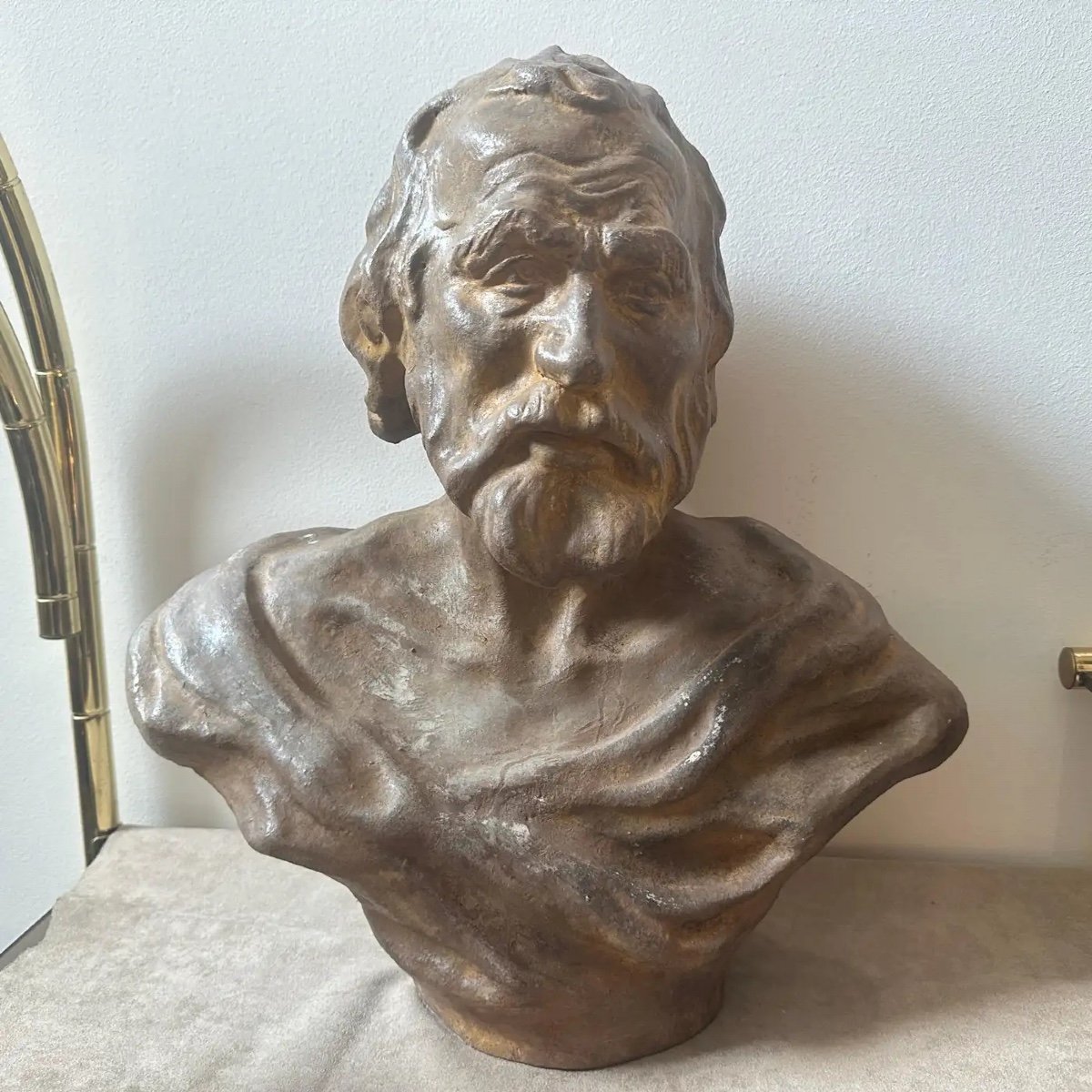 Busto siciliano in terracotta del 1930 del filosofo Seneca -photo-8