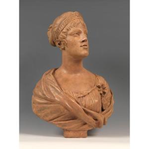 Busto in terracotta raffigurante Maria Luisa di Borbone, regina d'Etruria