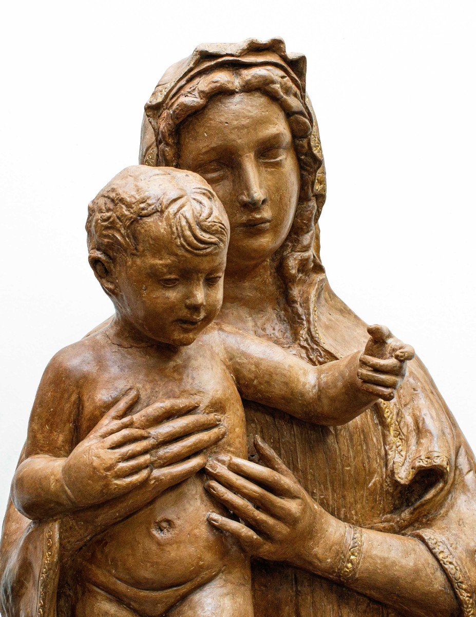 Cerchia di Benedetto da Maiano (1442 -1497). Madonna con Cristo Bambino-photo-2