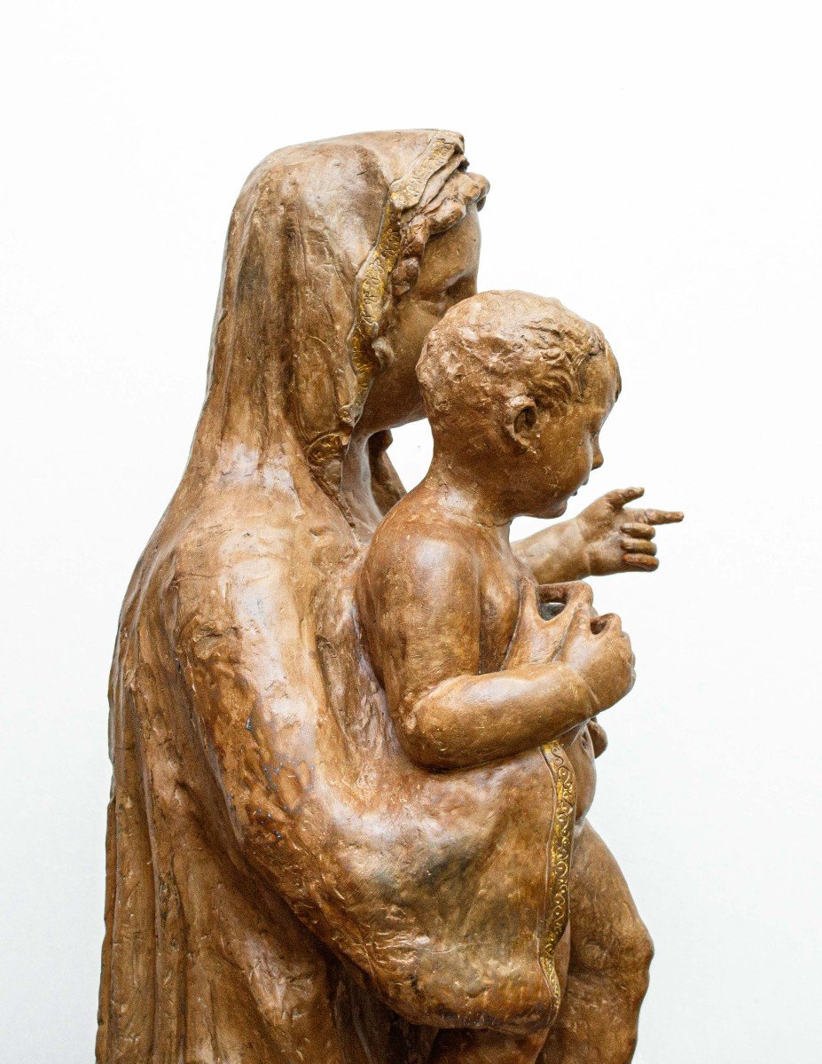 Cerchia di Benedetto da Maiano (1442 -1497). Madonna con Cristo Bambino-photo-1