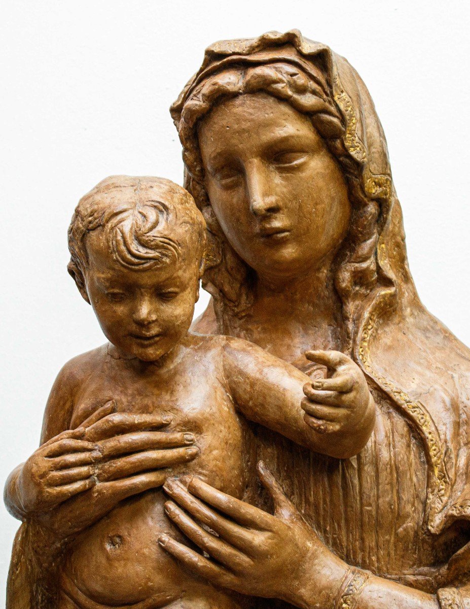 Cerchia di Benedetto da Maiano (1442 -1497). Madonna con Cristo Bambino-photo-3