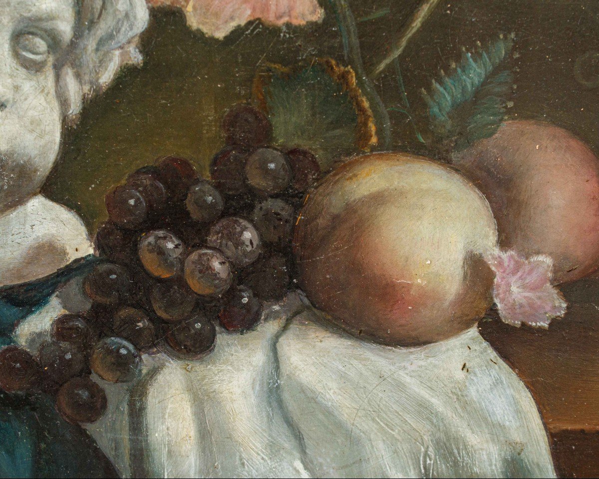 XVII Secolo, Natura Morta con uva e putto