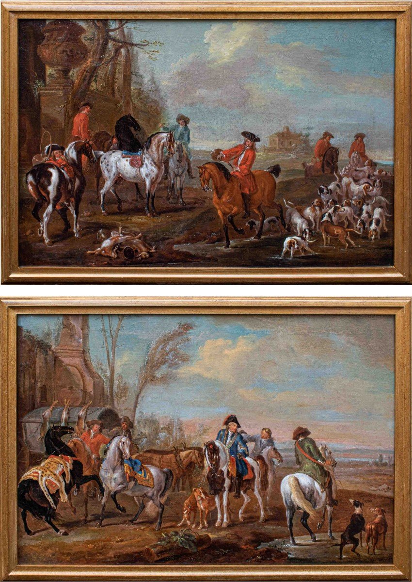 Cerchia di Philipp Ferdinand de Hamilton (1664-  1750), Scene di caccia