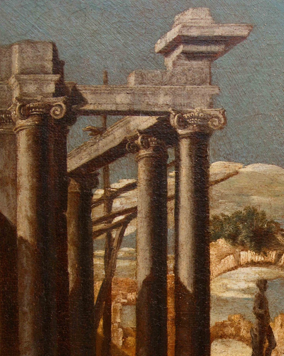 Giovanni Ghisolfi (Milano, 1623 - 1683), Capriccio con Resurrezione di Tabita-photo-5