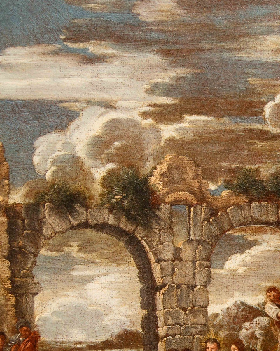 Giovanni Ghisolfi (Milano, 1623 - 1683), Capriccio con Resurrezione di Tabita-photo-7