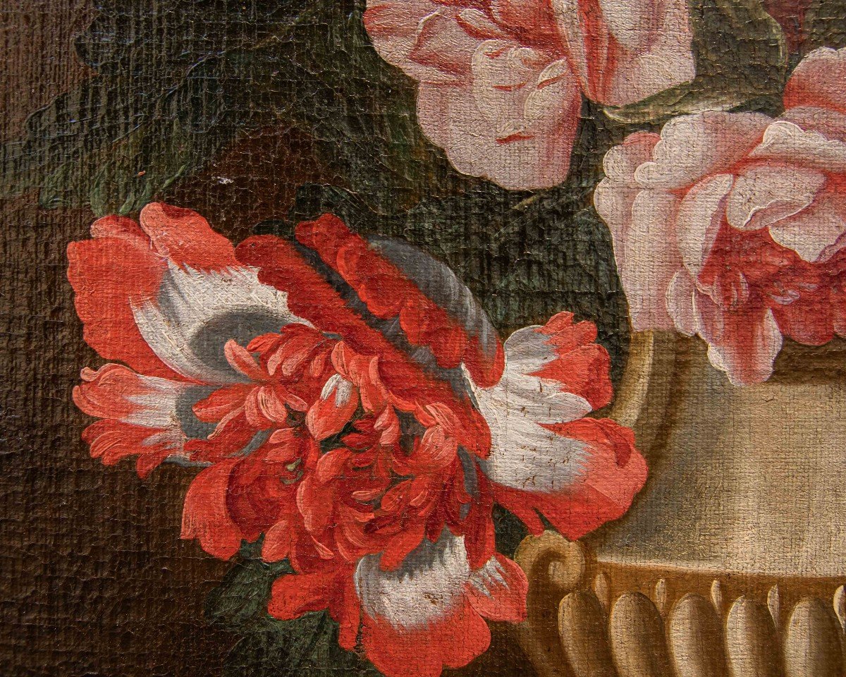 Ambito di Jean-Baptiste Monnoyer (1636 - 1699), Vaso di fiori  -photo-1