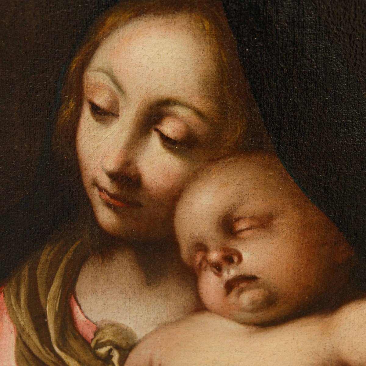 XVII-XVIII secolo, Cerchia di Carlo Cignani ( 1628 – 1718), Madonna con Bambino -photo-4