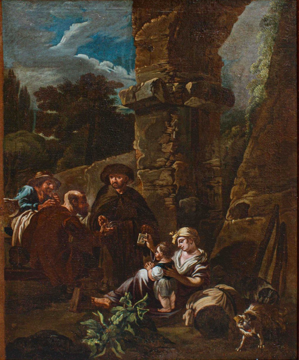 Ambito di Pieter Van Laer, XVII secolo, Scena di elemosina-photo-2