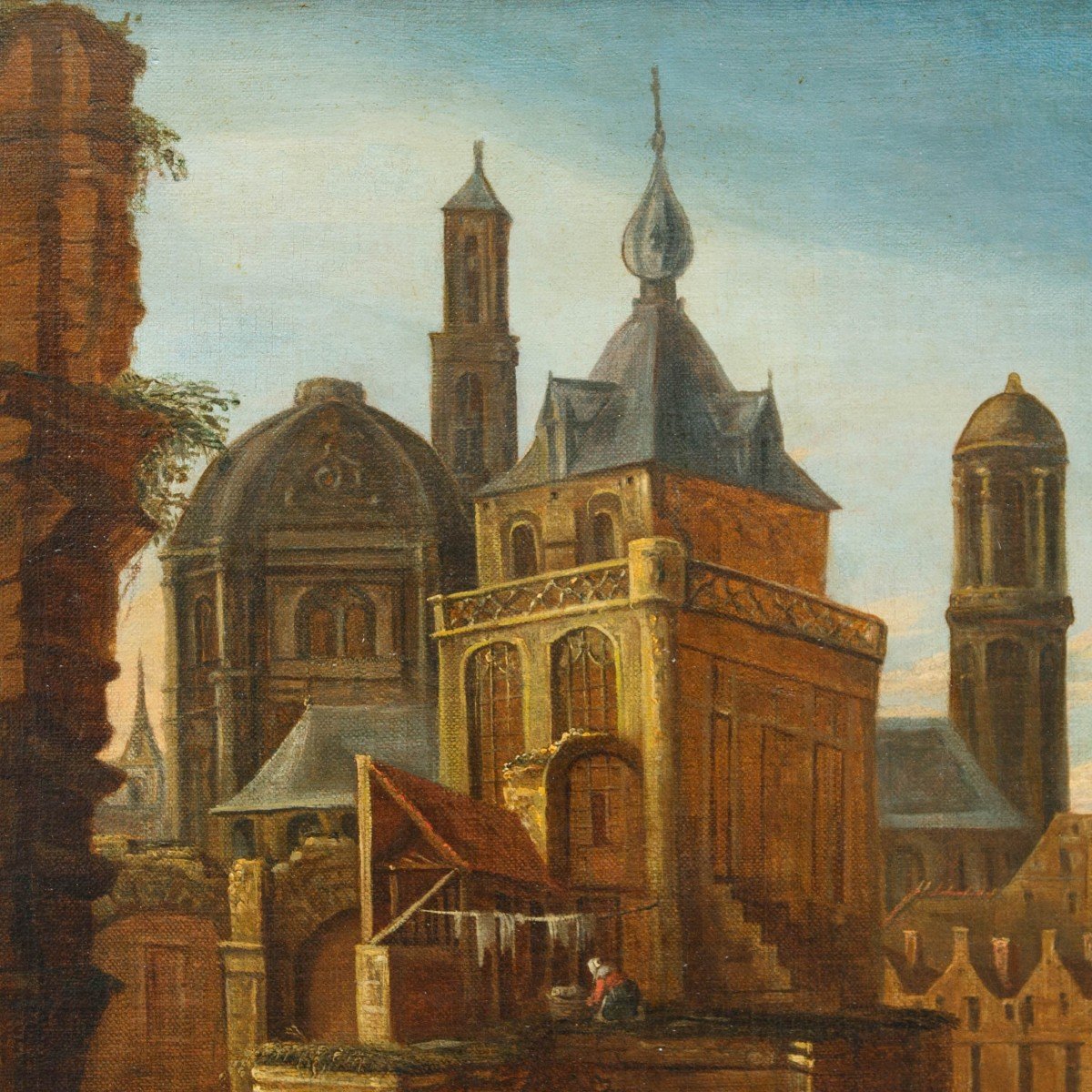 Seguace di Pieter Jans Bout (tra il 1645 e il 1719),   Paesaggio con figure-photo-1