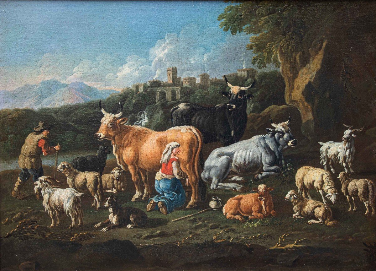 Jacob Roos detto “Rosa da Napoli” (1682 – 1730), Scena pastorale-photo-2