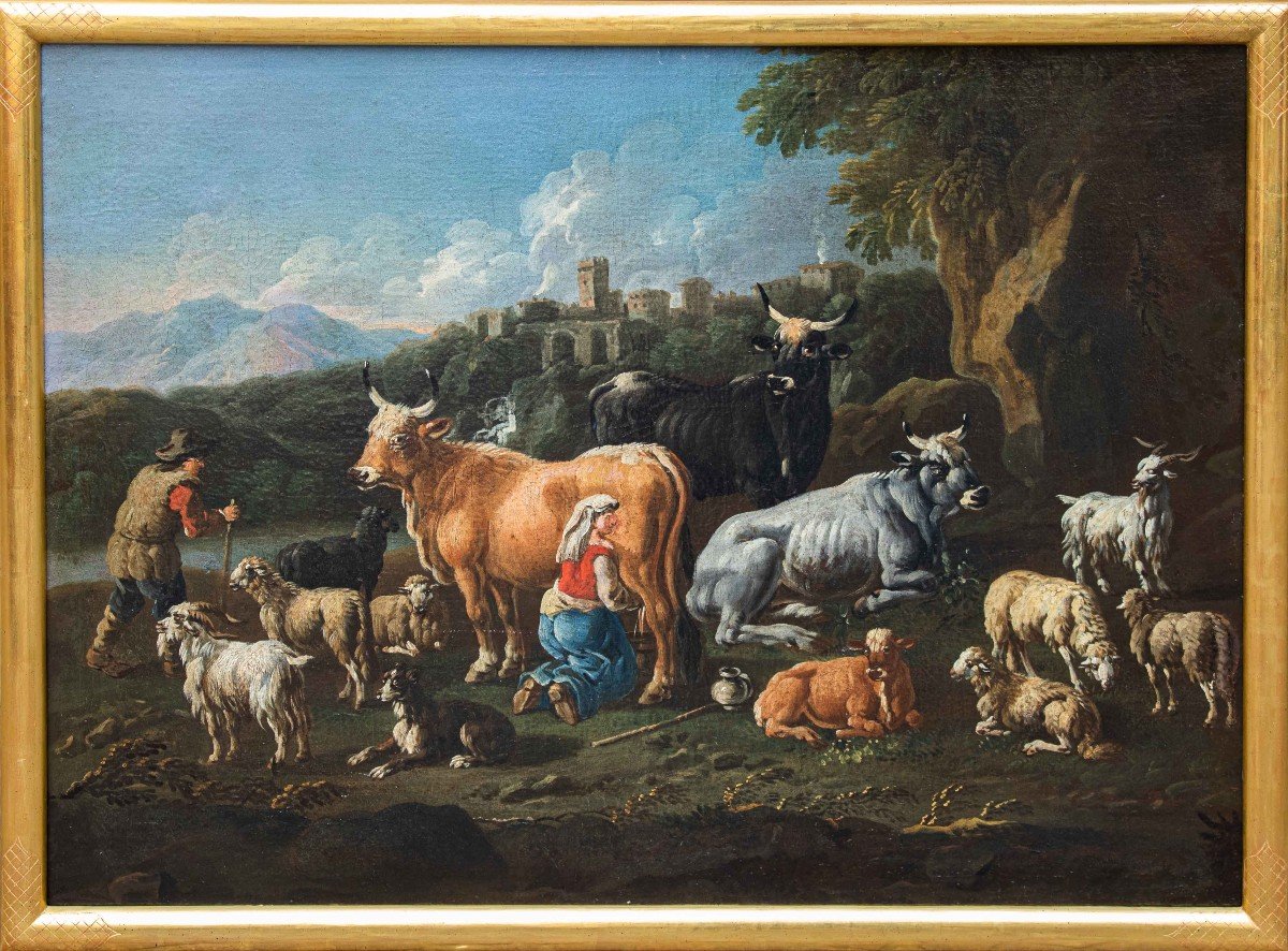 Jacob Roos detto “Rosa da Napoli” (1682 – 1730), Scena pastorale